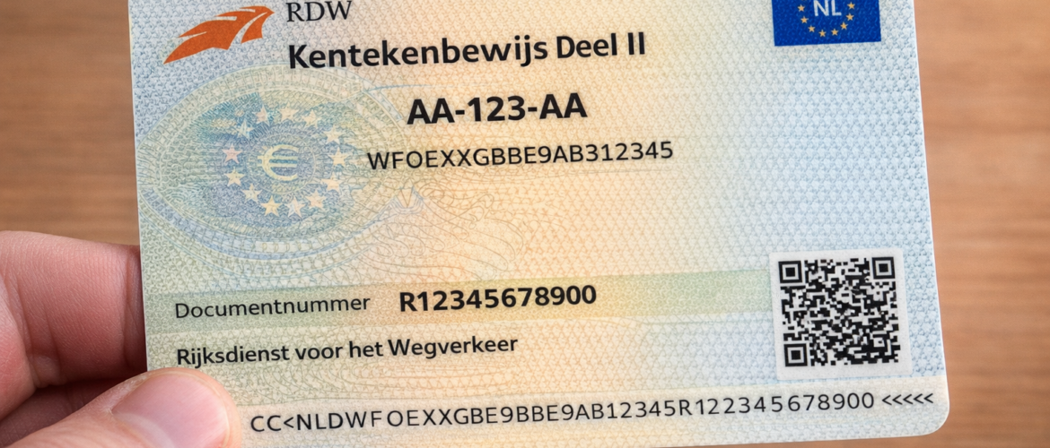 Kentekenbewijs deel 2 kwijt