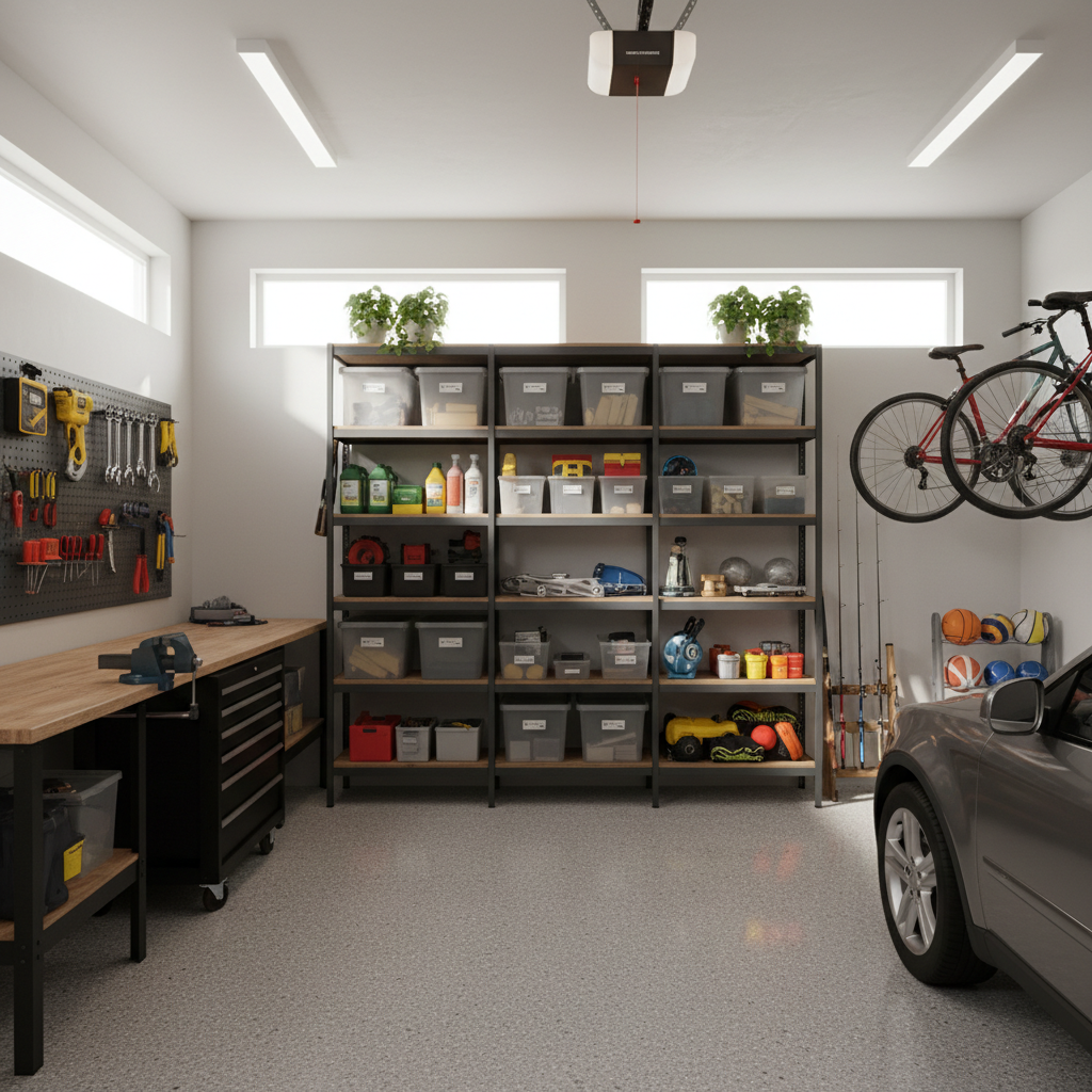 Realistische foto passend bij Inrichting van garages: praktische oplossingen voor elke ruimte voor w