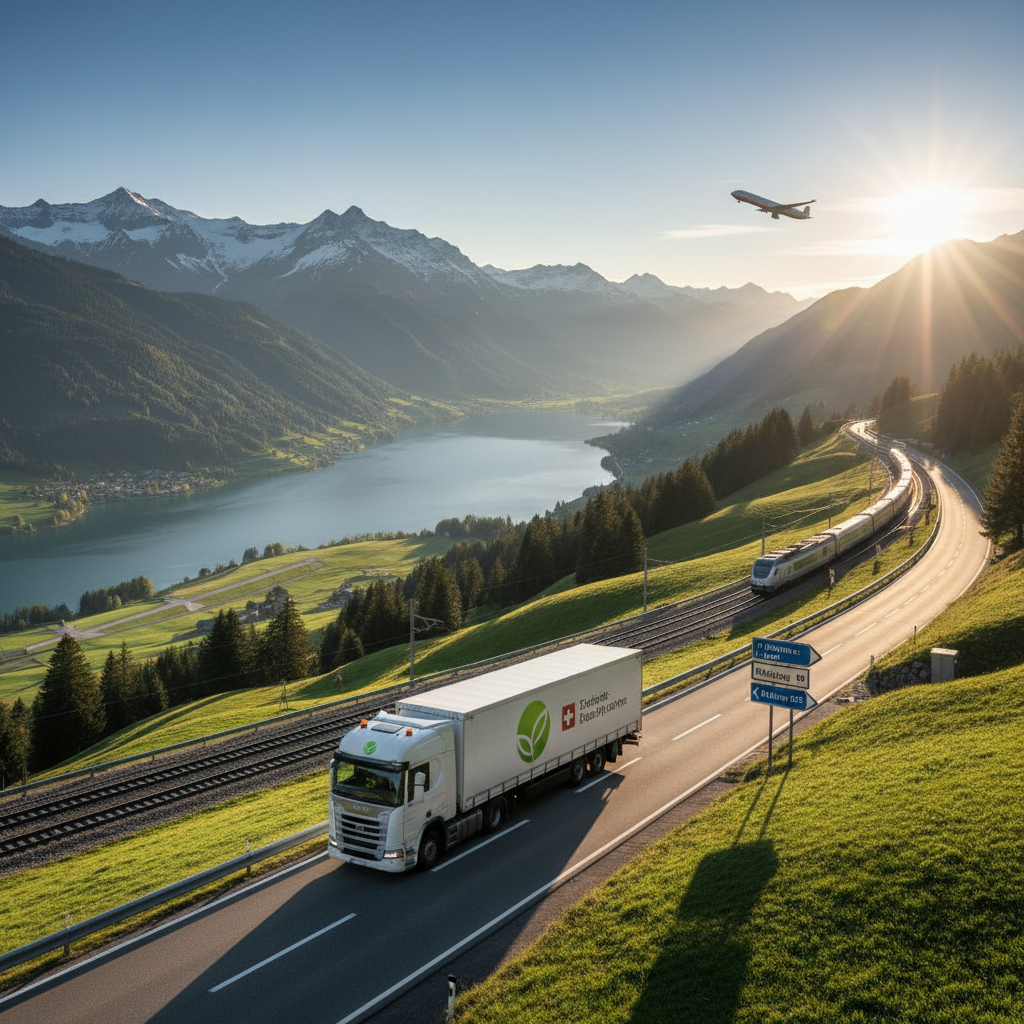 Realistische foto passend bij Transport vers et depuis la Suisse : votre partenaire logistique de co
